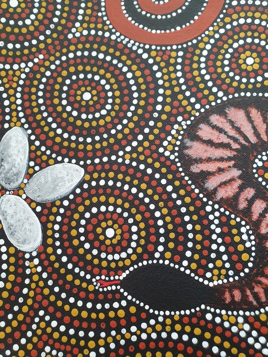 Small image for selecting a larger view of image Two snakes travelling through one place - leaving their eggs along the way. 