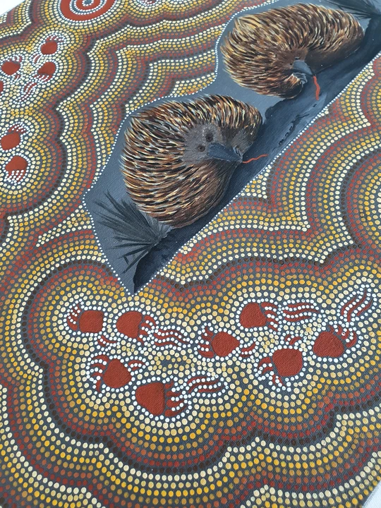 Small image for selecting a larger view of image Two Echidnas moving place to place looking for food