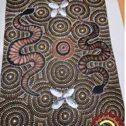 Small image for selecting a larger view of image Two snakes travelling through one place - leaving their eggs along the way. 